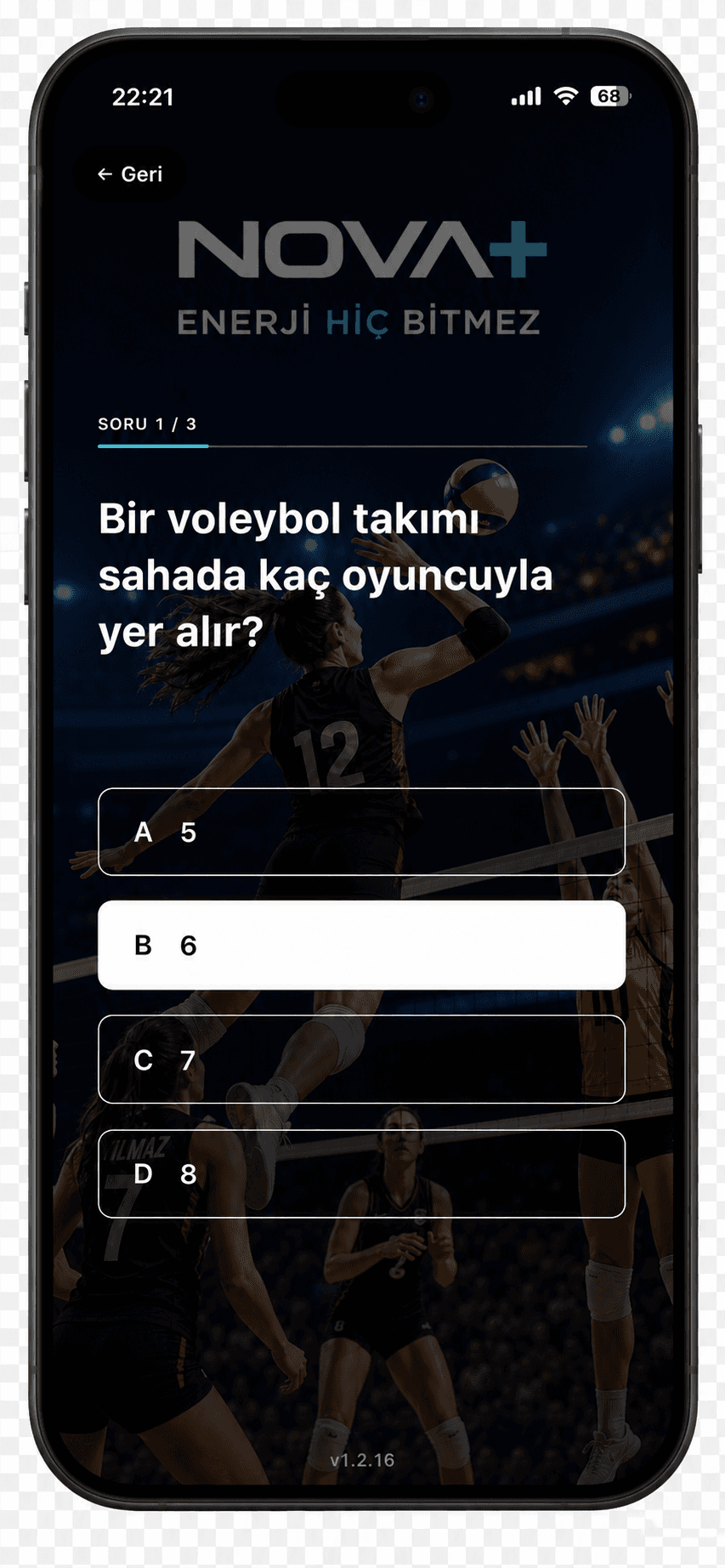 Trivia soru ekranı